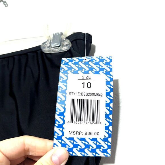 NWT Sun & Sea Swimsuit Skirt Bottoms Bikini Black Slimming Modest Womens sz 10 - Picture 2 of 8